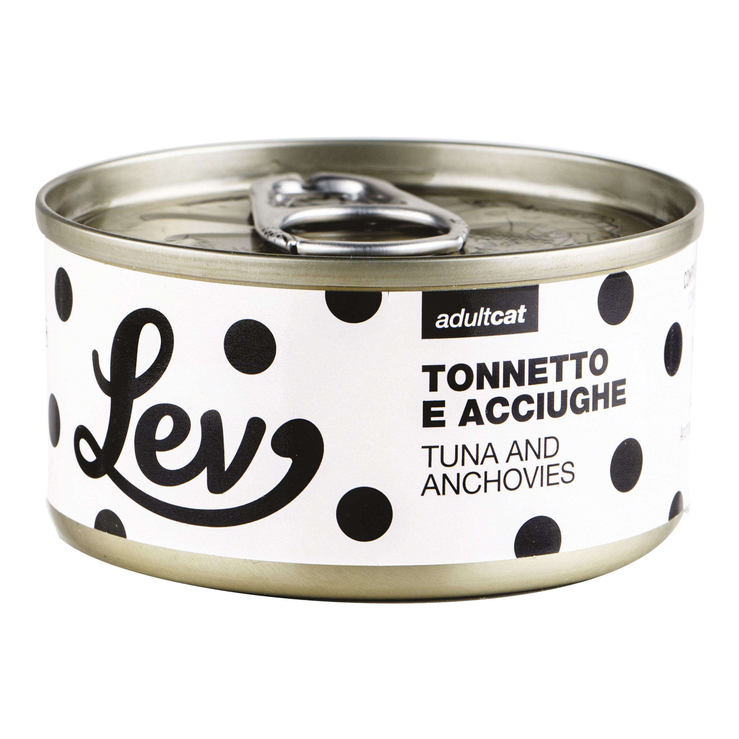 Lev Gatto Lattina In Acqua Di Cottura Adulto Tonnetto &amp; Acciughe 70 Gr