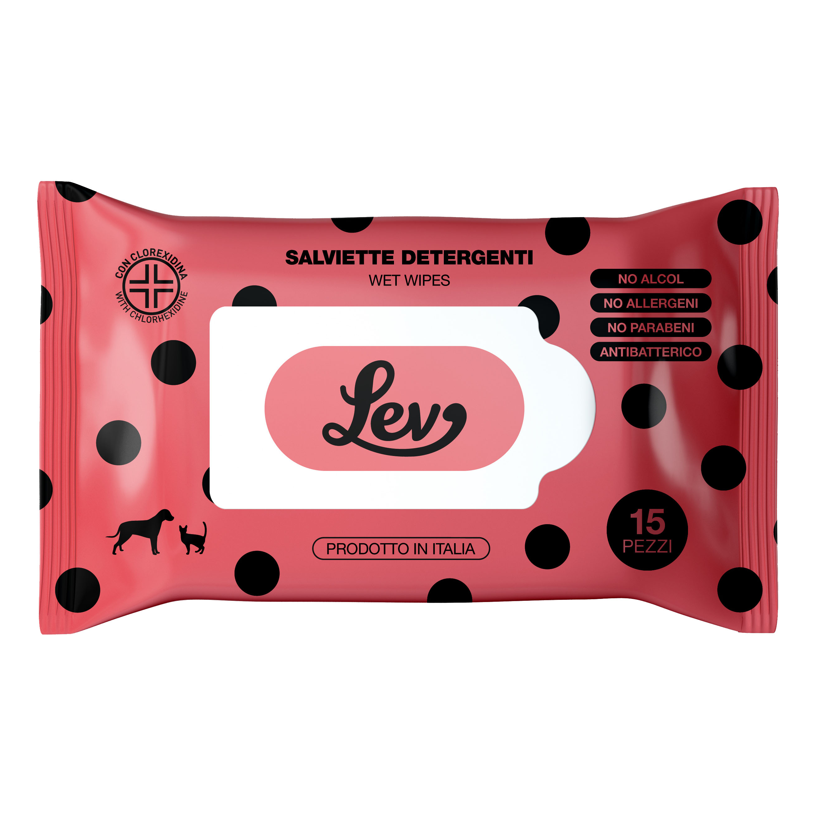 Lev salviette 23x23 clorexidina 15 pezzi