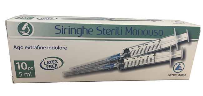 Siringa sterile 5 ml ago sottile 10 pezzi