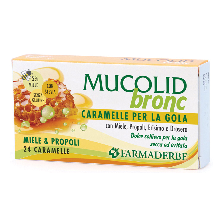 Mucolid bronc miele &amp; propoli 24 caramelle