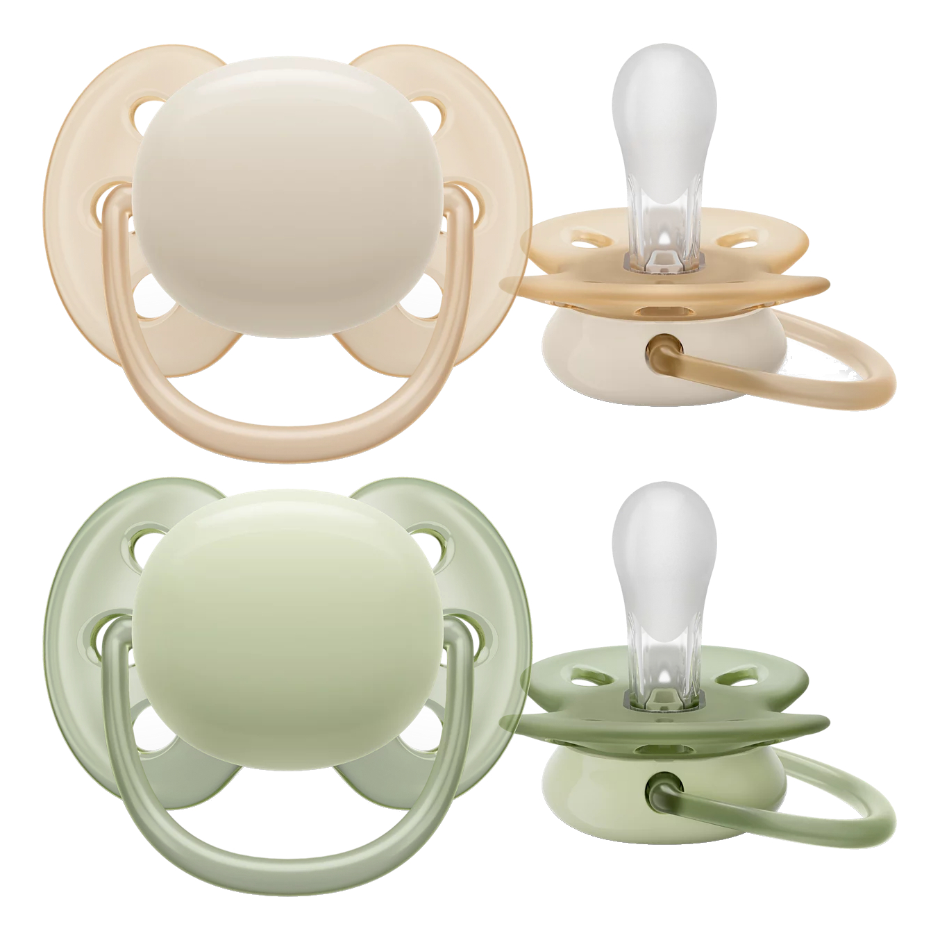 Succhietto avent ultra soft 0-6m crema/verde