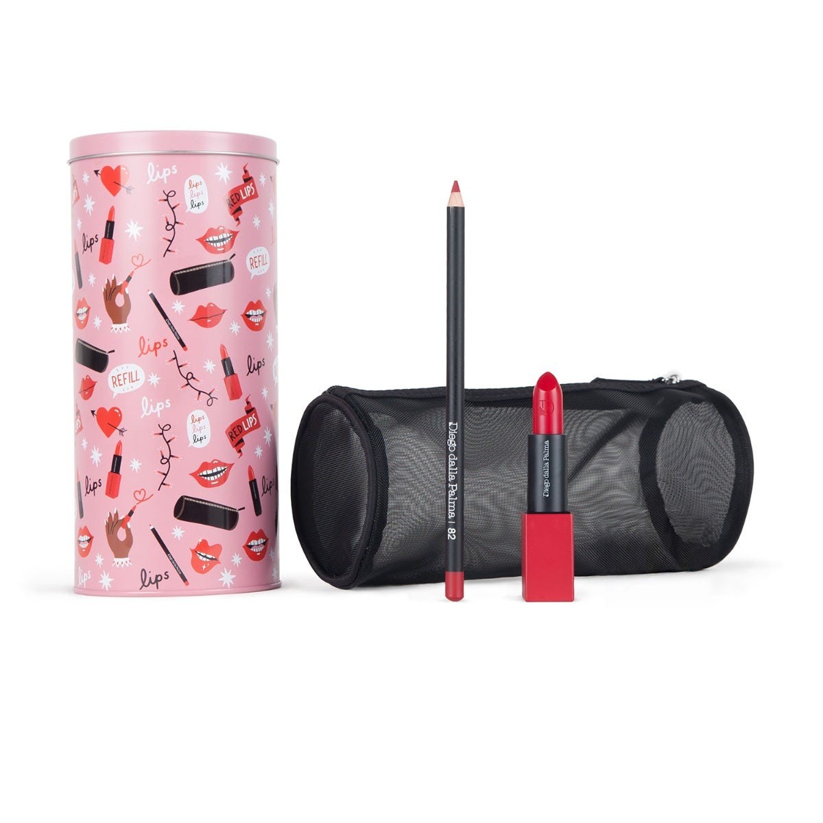 Diego Dalla Palma - Lips Kit - Rossetto Creamy Refill N.10 + Custodia Rossetto Rossa + Matita Labbra N.82-image