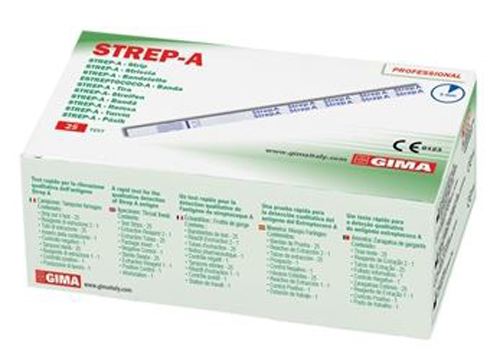 Test rapido strep a autodiagnostico rilevazione streptococco gruppo a in tampone faringeo 25 pezzi