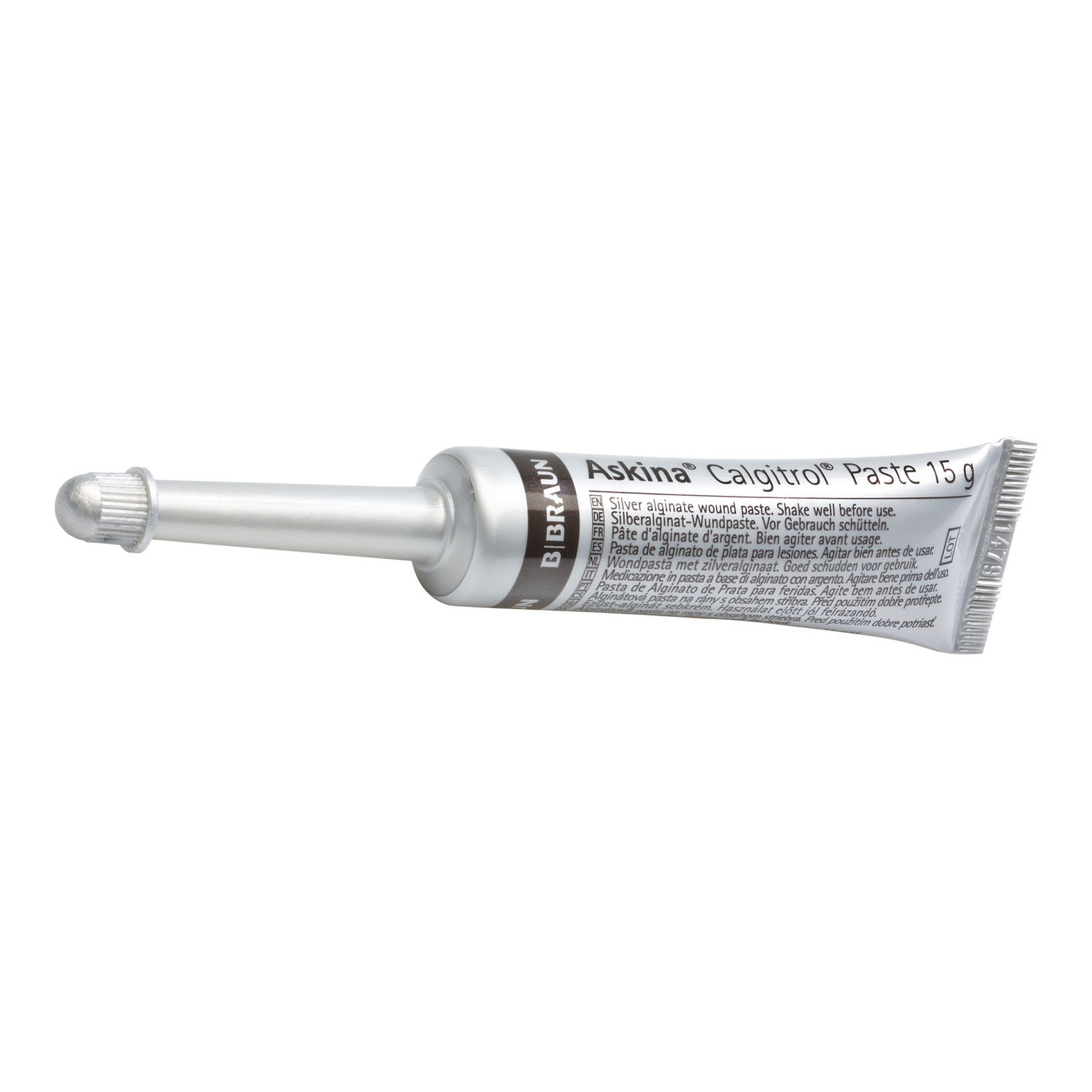 Medicazione askina calgitrol sterile in pasta conformabile a base di argento ionico e alginato di calcio per lesioni croniche 15 g 5 pezzi validita' 24 mesi
