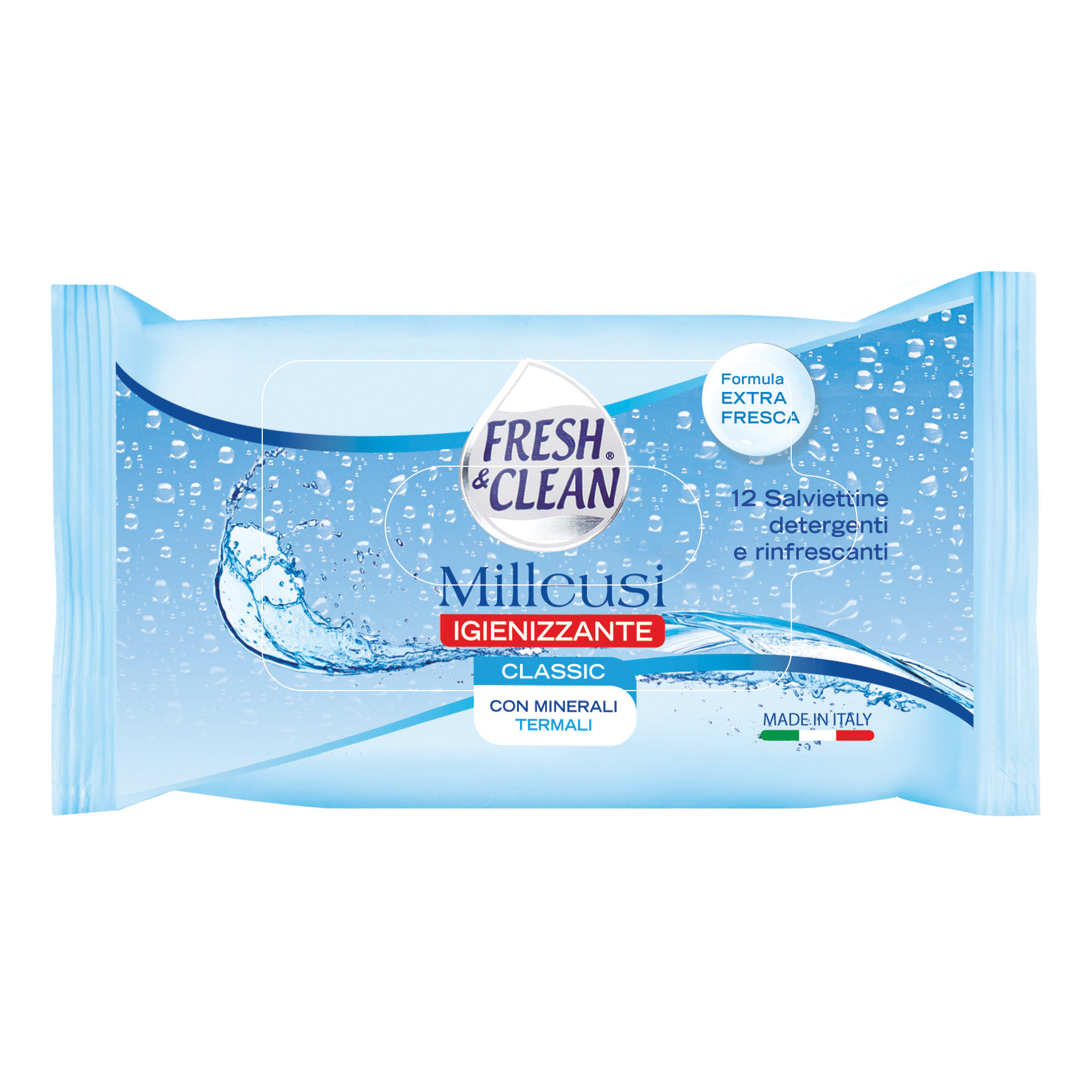 FRESH &amp; CLEAN - Milleusi - 12 Salviettine umidificate classic