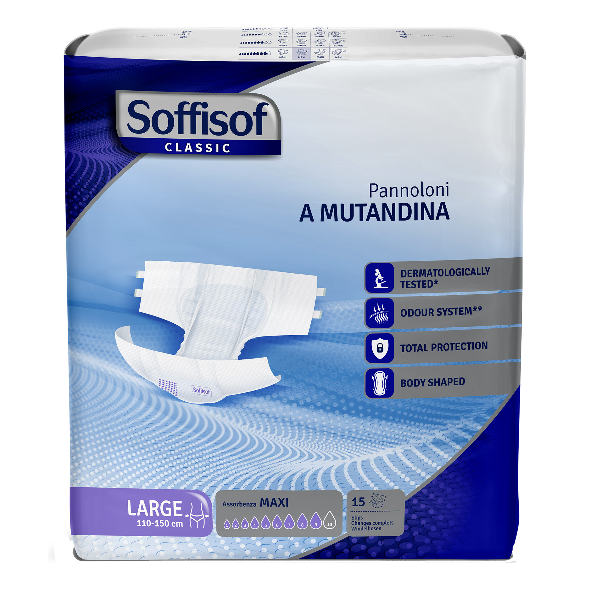 Soffisof classic pannolino mutandina maxi l 15 pezzi