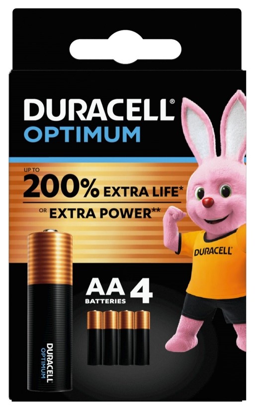Duracell Optimum AA B4 4 Pezzi