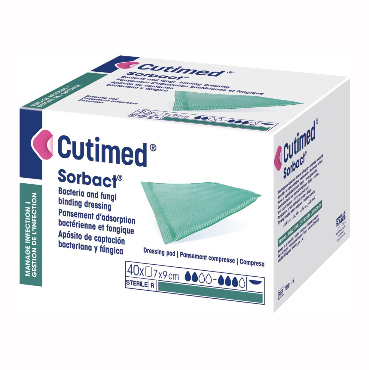 Medicazione di cattura di batteri e funghi cutimed sorbact 7x9 cm 5 pezzi