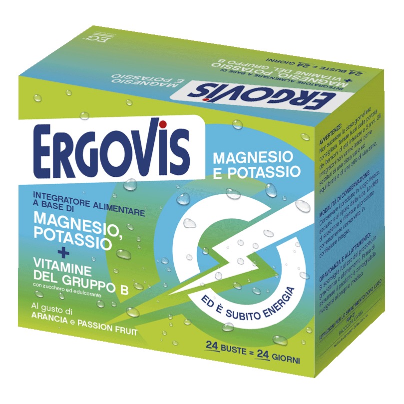 EG Ergovis Magnesio Potassio e Vitamine B Integratore con Zucchero 24 Bustine