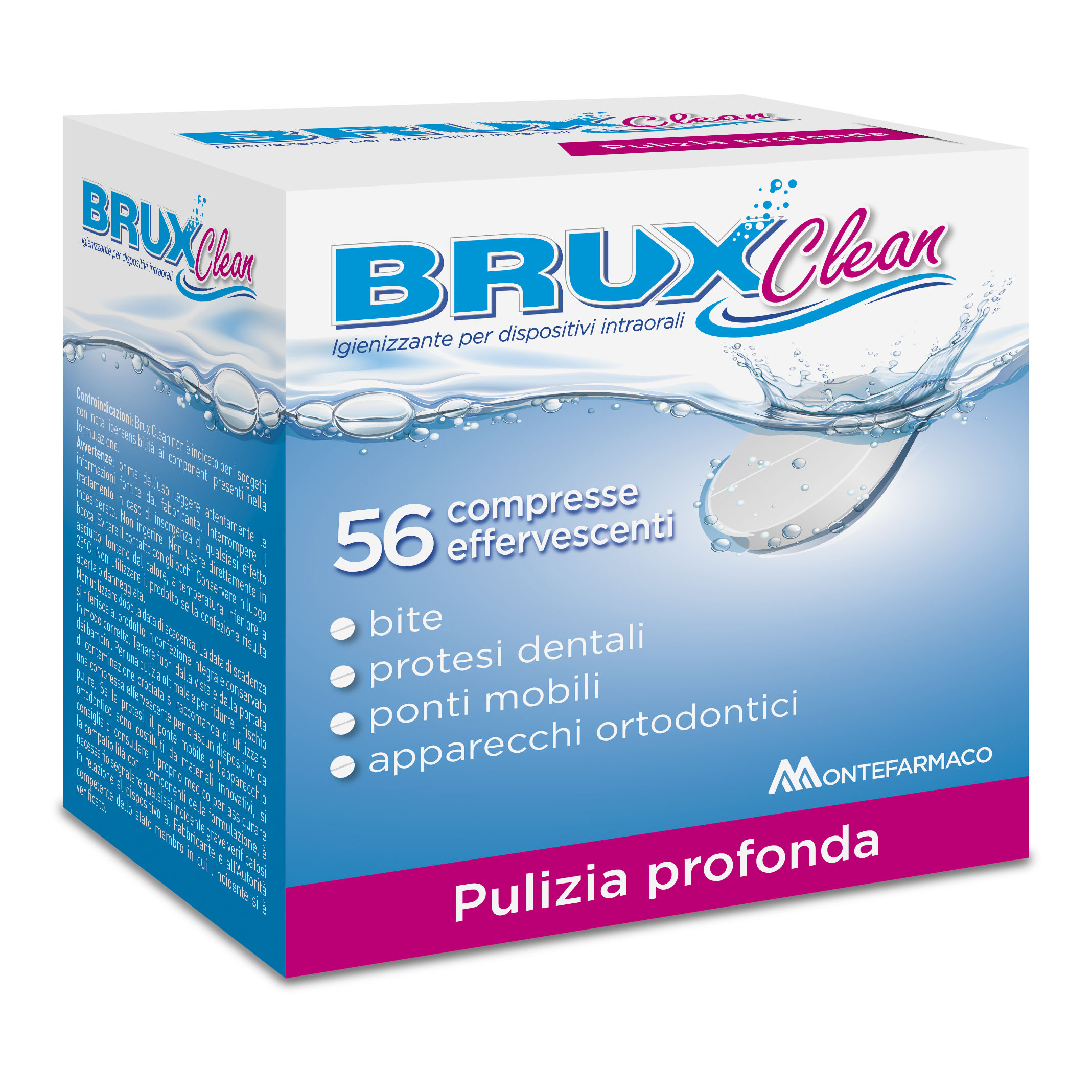 Brux Clean Igienizzante per Dispositivi Intraorali 56 Compresse Effervescenti
