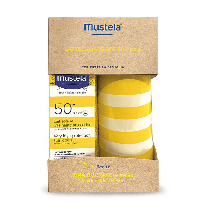 Mustela Kit Latte Solare SPF50+ Per Bambini 100 Ml + Borraccia-image