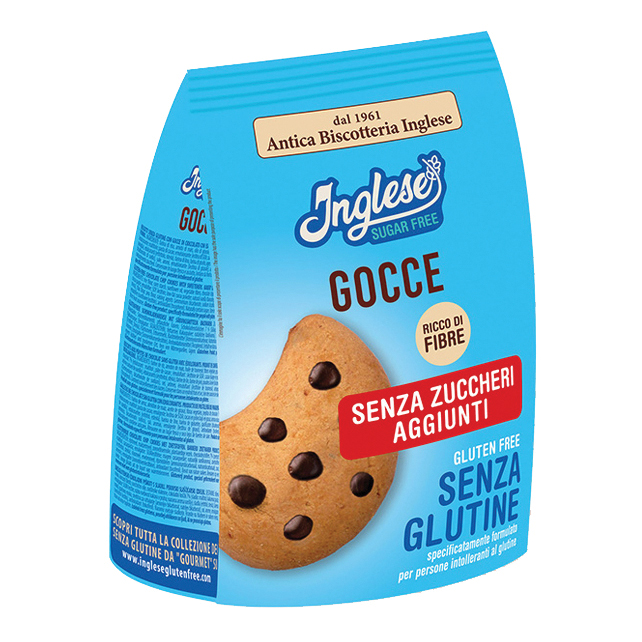 Inglese biscotti gocce di cioccolato senza zuccheri aggiunti 200 g