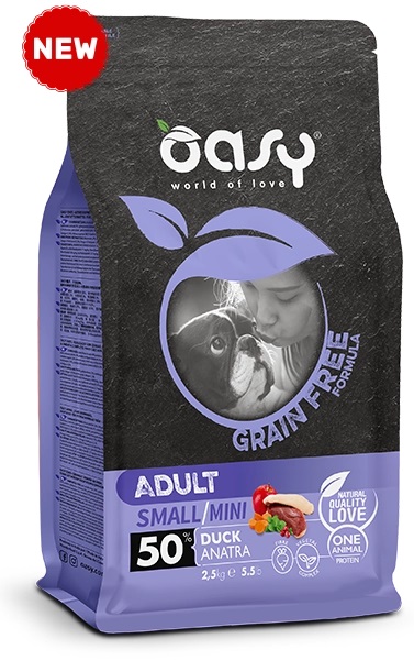 Oasy Cane Grain Free Adulto Small&amp;Mini Anatra 2,5 Kg