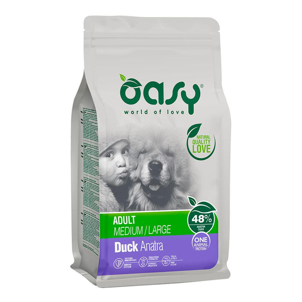 Oasy Cane Oap Adulto Medium&amp;Large Anatra 12 Kg