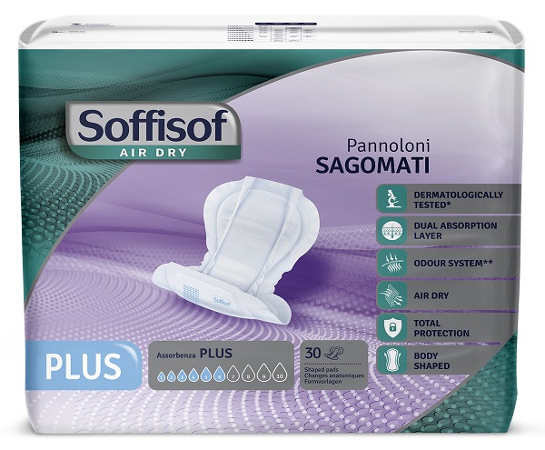 Pannolone soffisof air dry sagomato plus 30 pezzi
