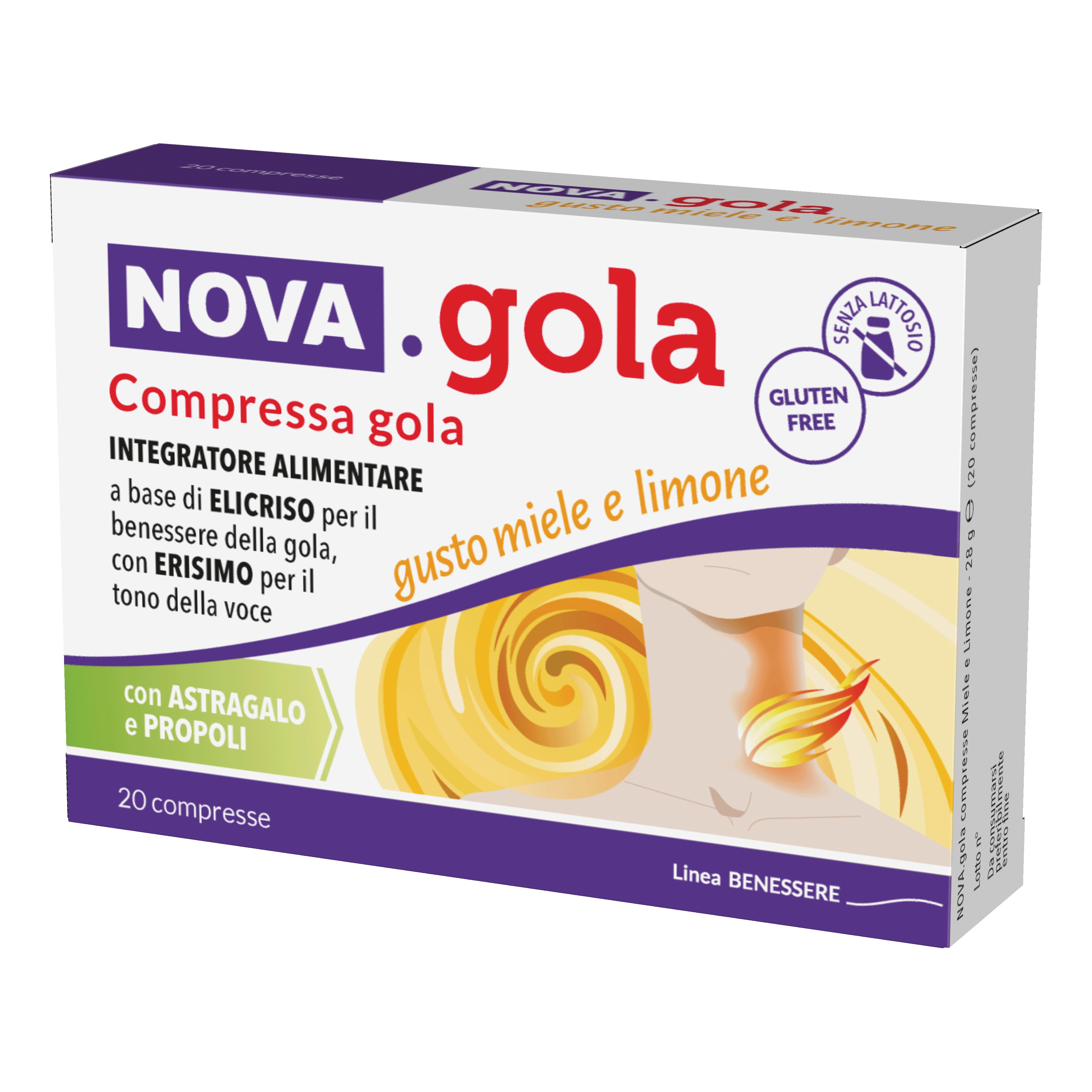 Nova gola miele limone 20 compresse