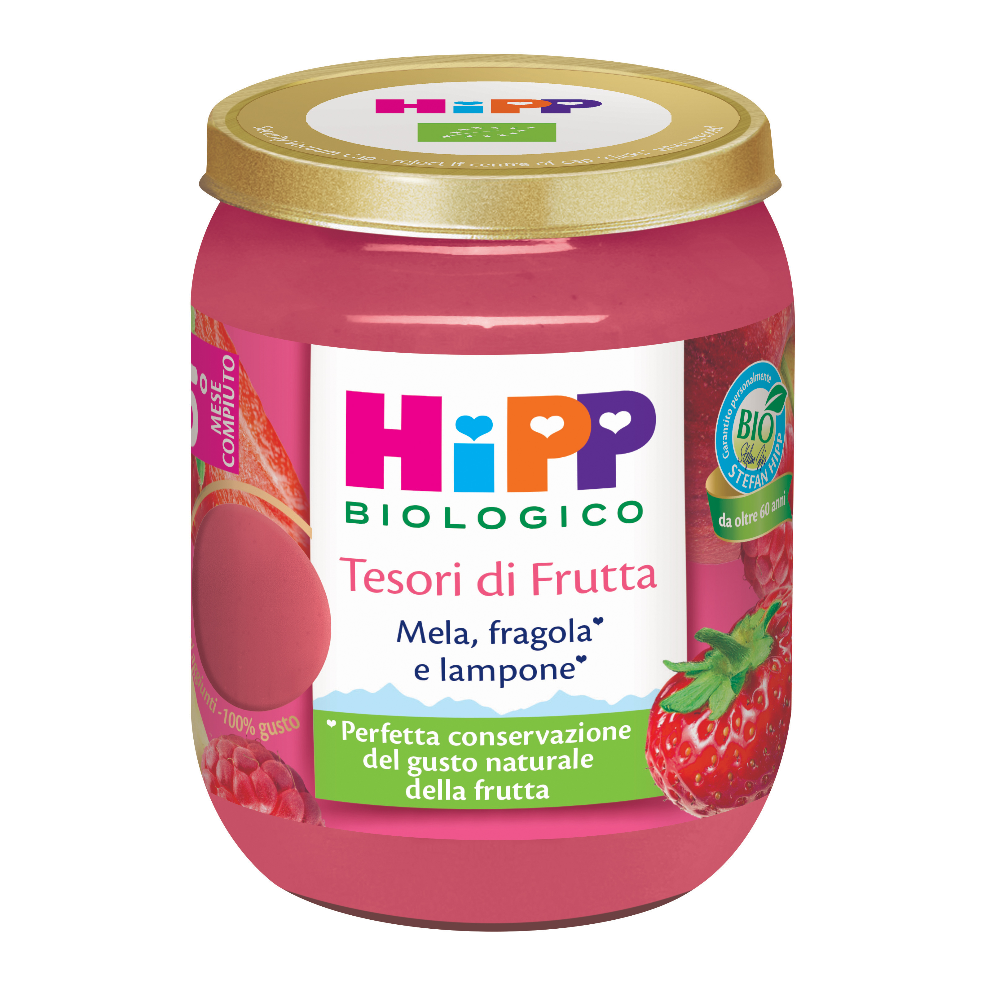 Hipp tesori frutta mela fragola lampone 160 g