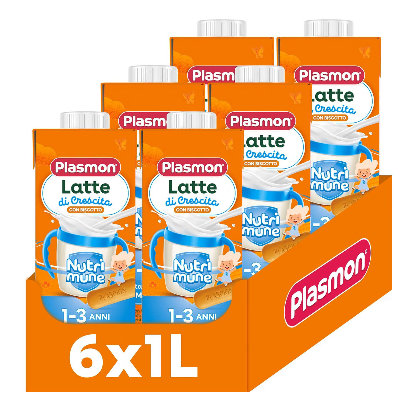 Latte di Crescita con Biscotto 12-36 Mesi Nutri-mune Plasmon 6x1000ml-image