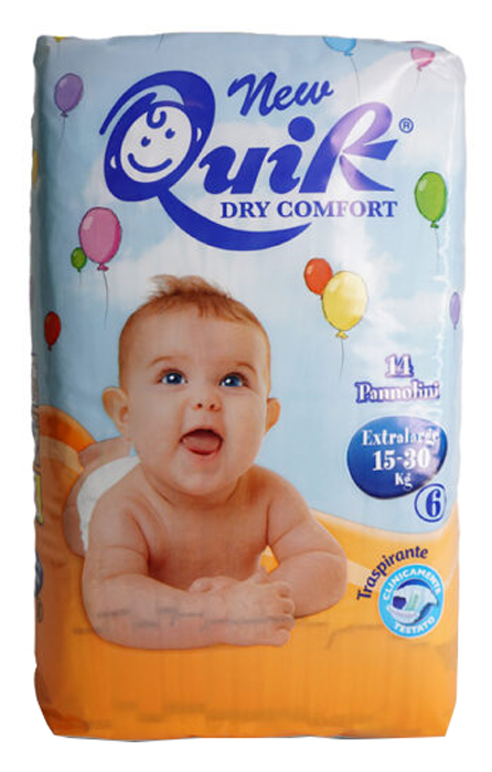 Quik pannolini extralarge 15/30 kg taglia 6 14 pezzi