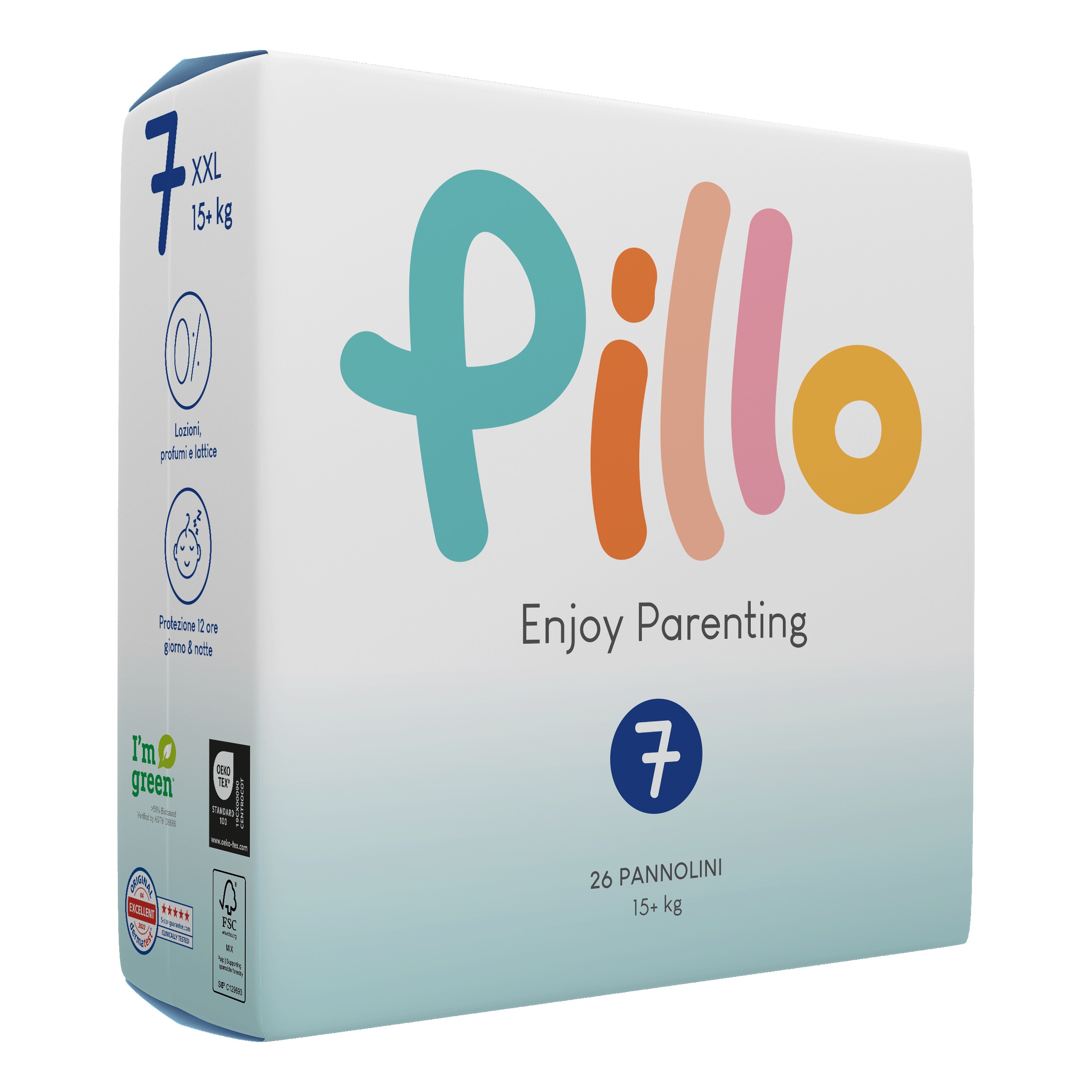 Pillo enjoy pannolini xxl 15+ kg taglia 7 26 pezzi