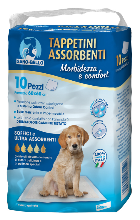Sanoebello Tappetini Igienici "Morbidezza &amp; Comfort" 60X60 Cm Cf. (10 Pezzi)