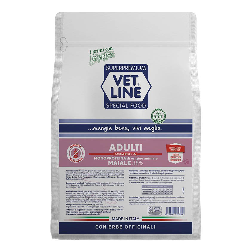 Vet Line Adulti Maiale Taglia Piccola 800 G