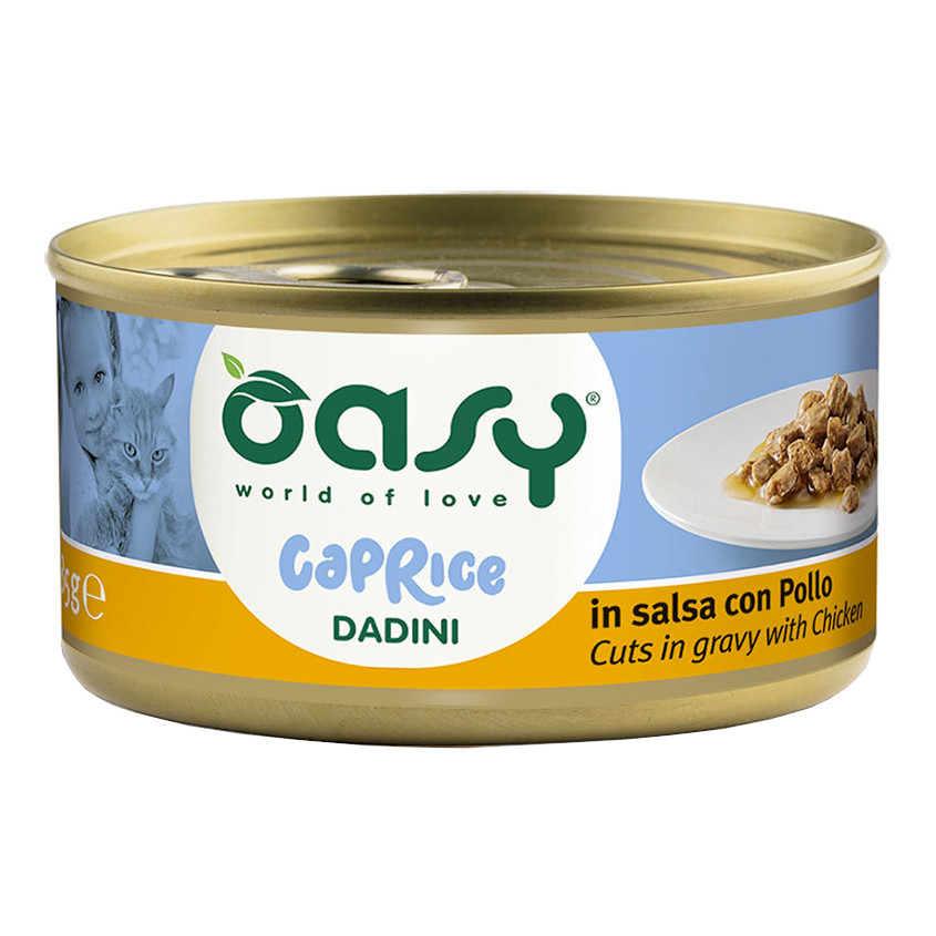 Oasy Gatto Caprice Dadini In Salsa Adulto Pollo 85 Gr
