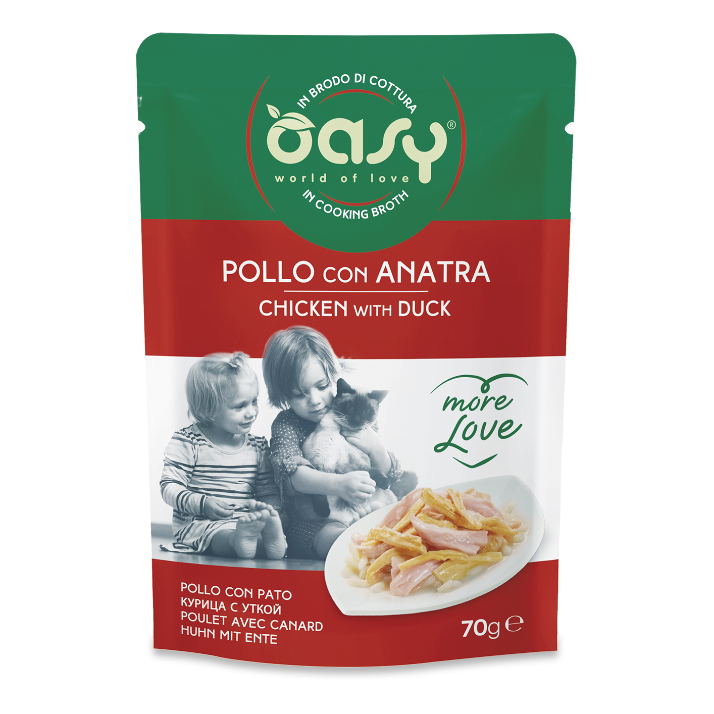 Oasy Gatto More Love In Busta Adulto Pollo & Anatra 70 Gr