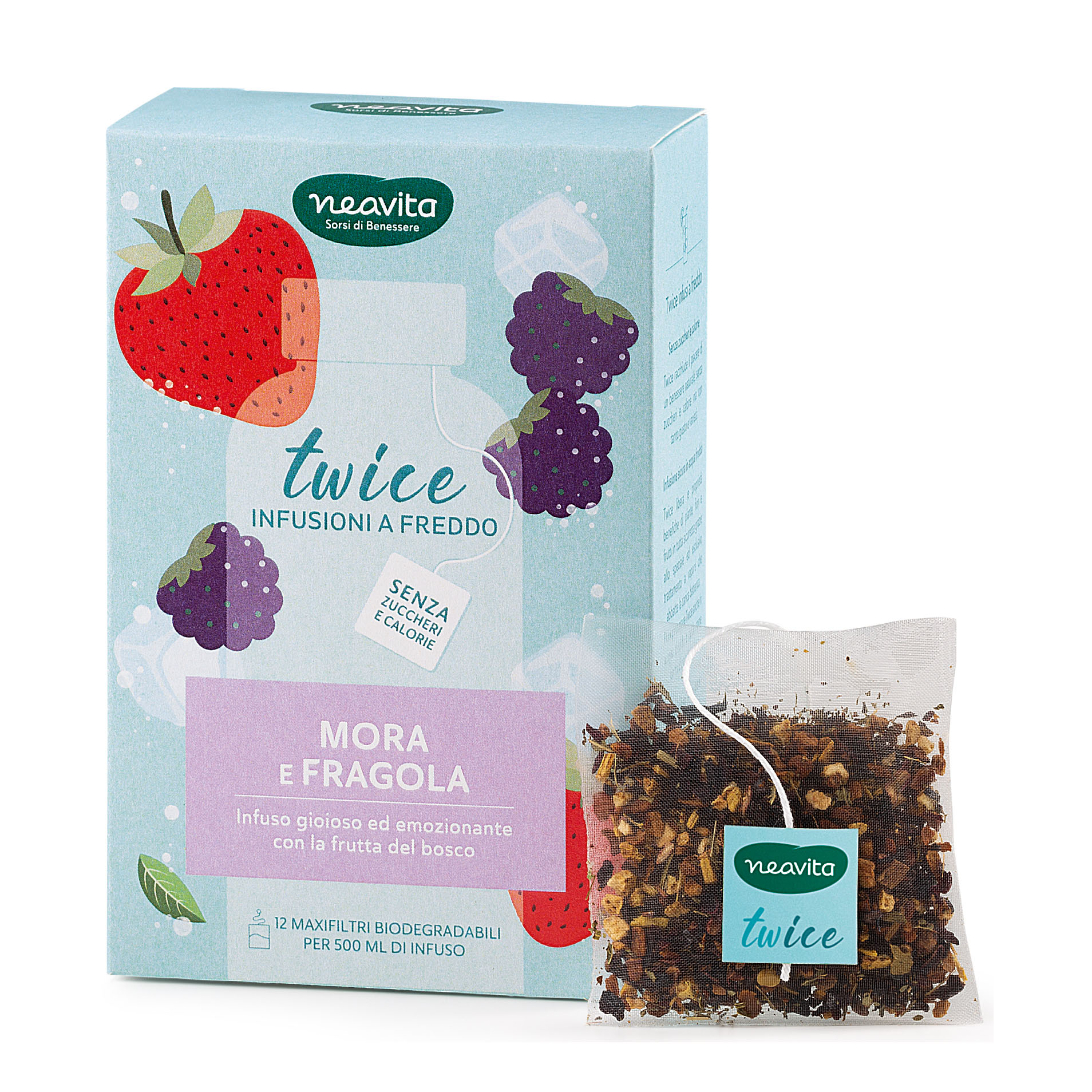 Neavita infuso twice mora/fragola maxifiltro to go 12 pezzi