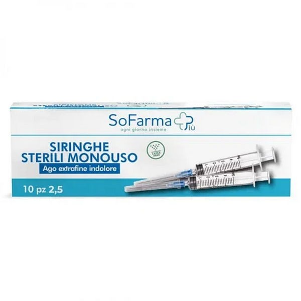 Siringa sterile 2,5mm gauge 23 sofarmapiu' 10 pezzi