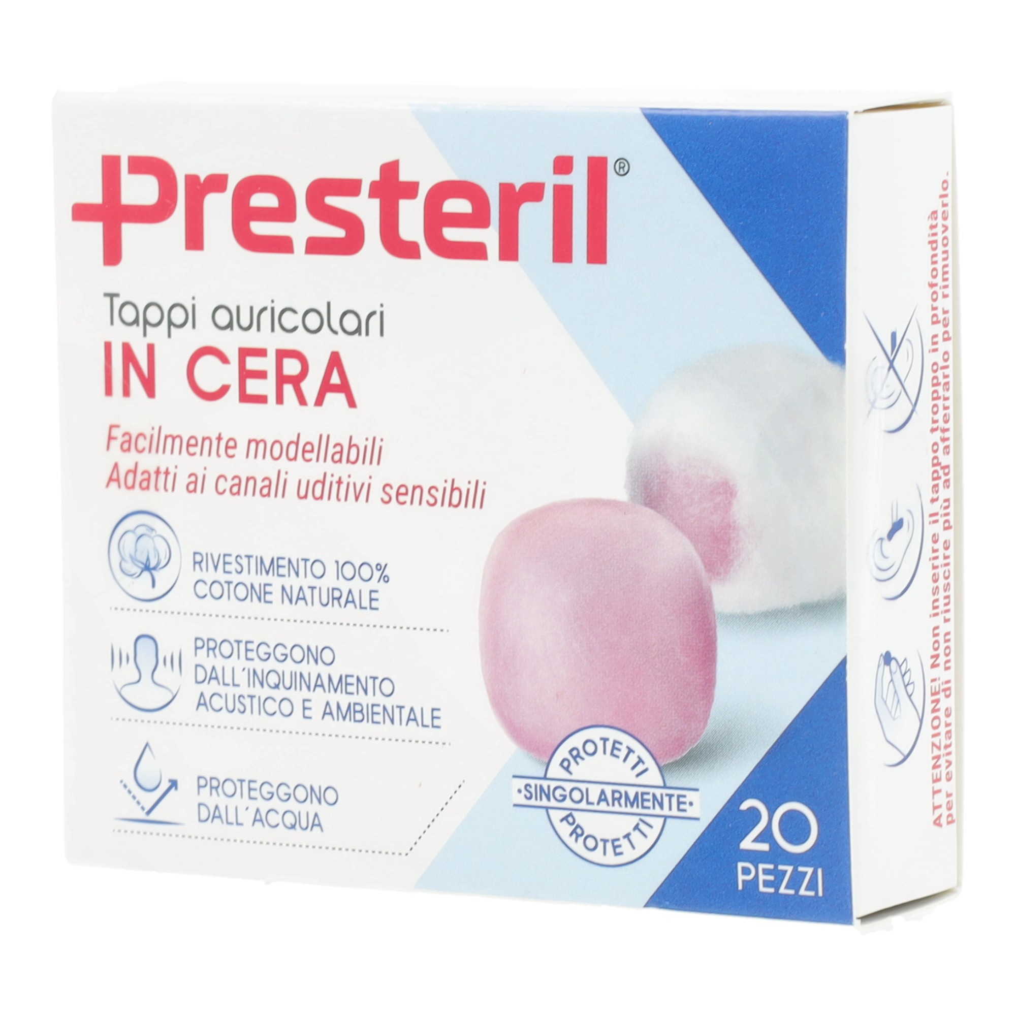 Presteril Tappi Auricolari in Cera 20 Pezzi