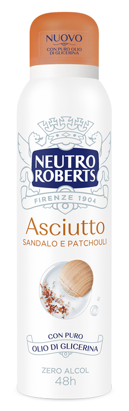 Neutro Roberts - Asciutto Sandalo E Patchouli - Deodorante Spray 150 Ml
