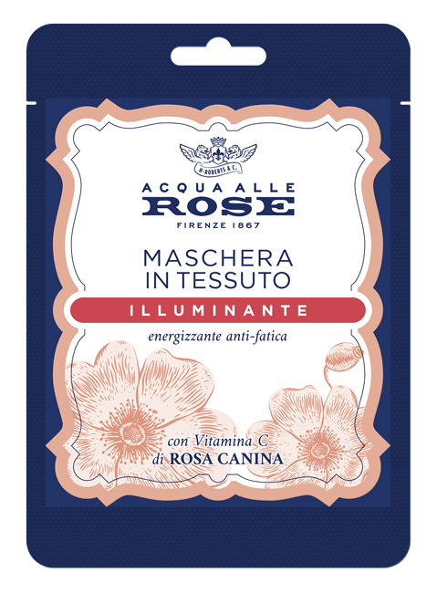 Acqua alle rose maschera viso in tessuto illuminante