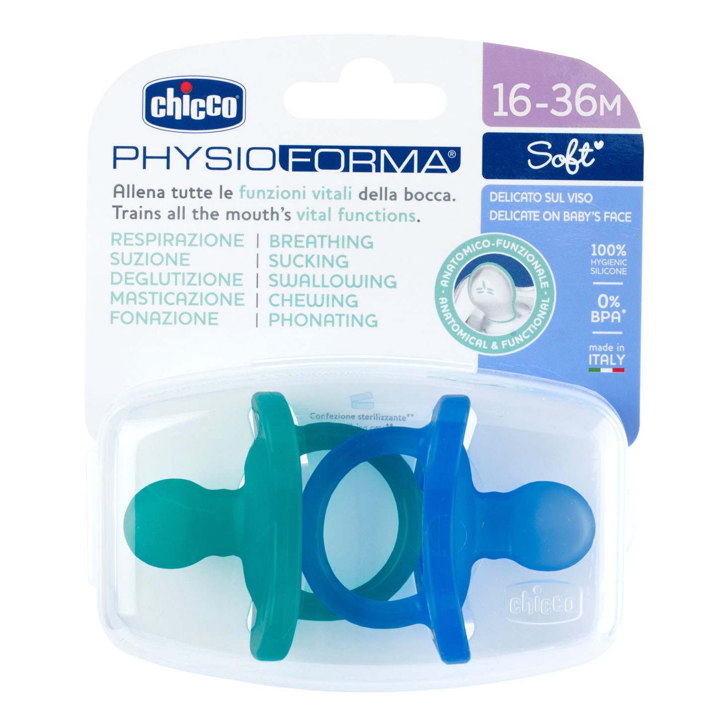 Chicco Physioforma Gommotto Bimbo Silicone 16-36 Mesi 2 Pezzi
