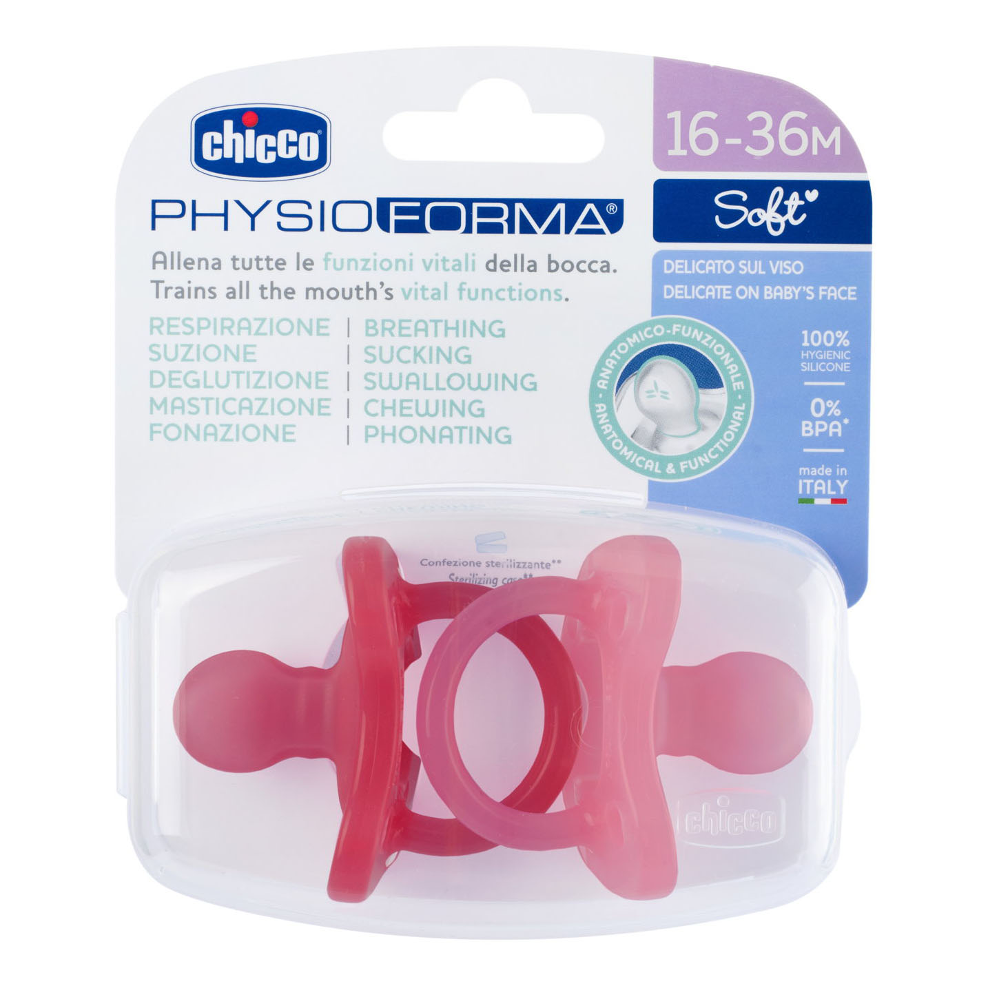 Chicco Gommotto Silicone Rosa 16 36 Mesi 2 Pezzi