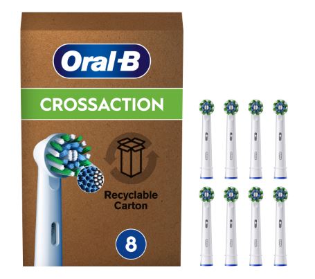 Oral-B Pro Cross Action Testine di Ricambio Spazzolino Elettrico 8 Pezzi