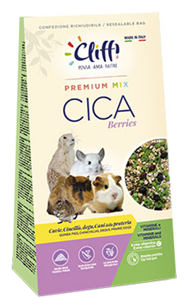 Cliffi cica berry selection 800 g cavie cincilla' degu e cani della prateria
