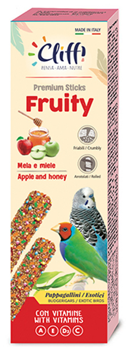Cliffi sticks pappagallini con frutta e miele fruity 60 g pcoa435