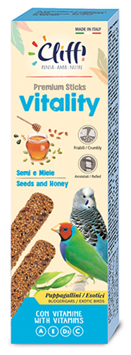 Cliffi sticks pappagallini esotici con semi della salute vitality 60 g pcoa437