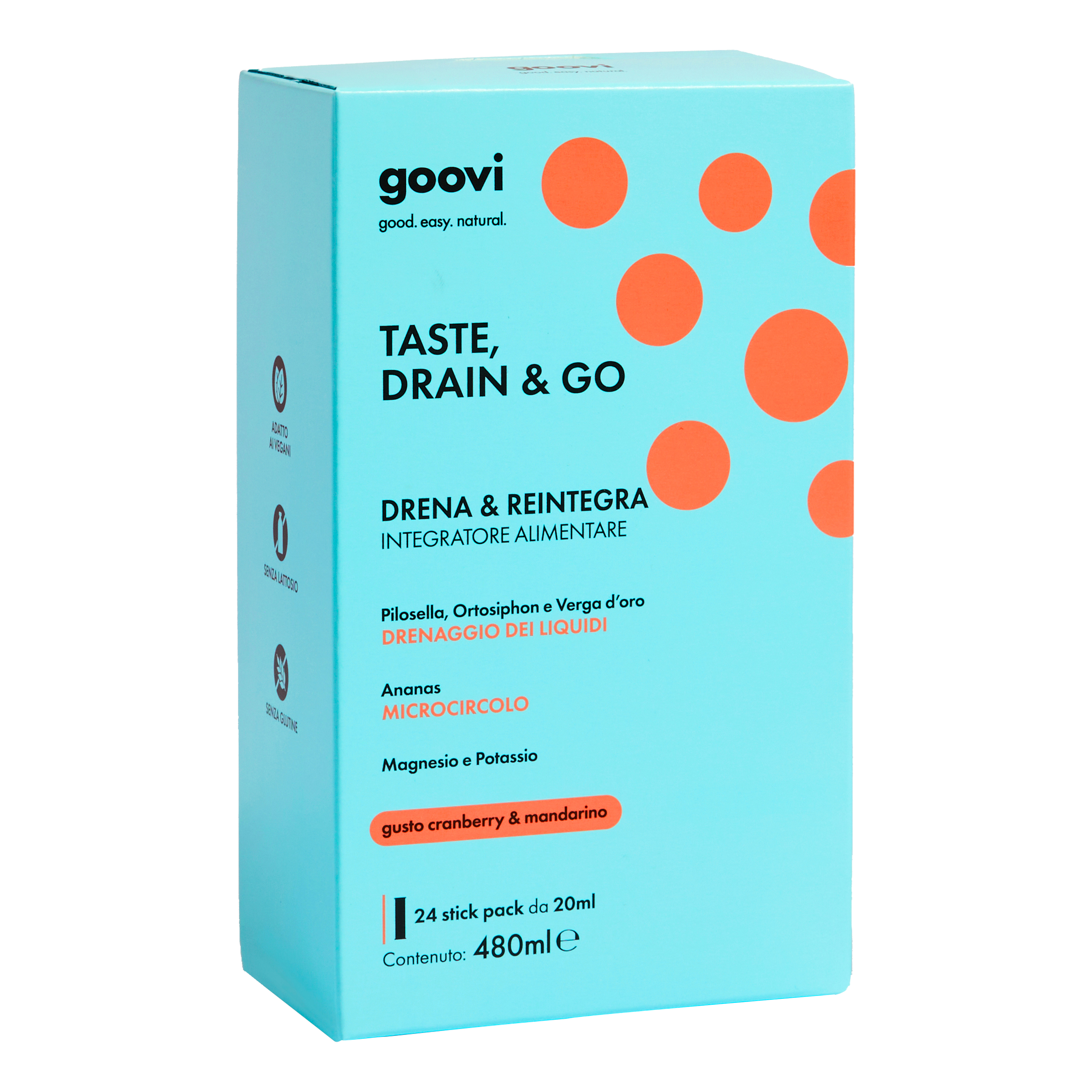 Goovi drenante cranberry&amp;mandarino 24 stick pack
