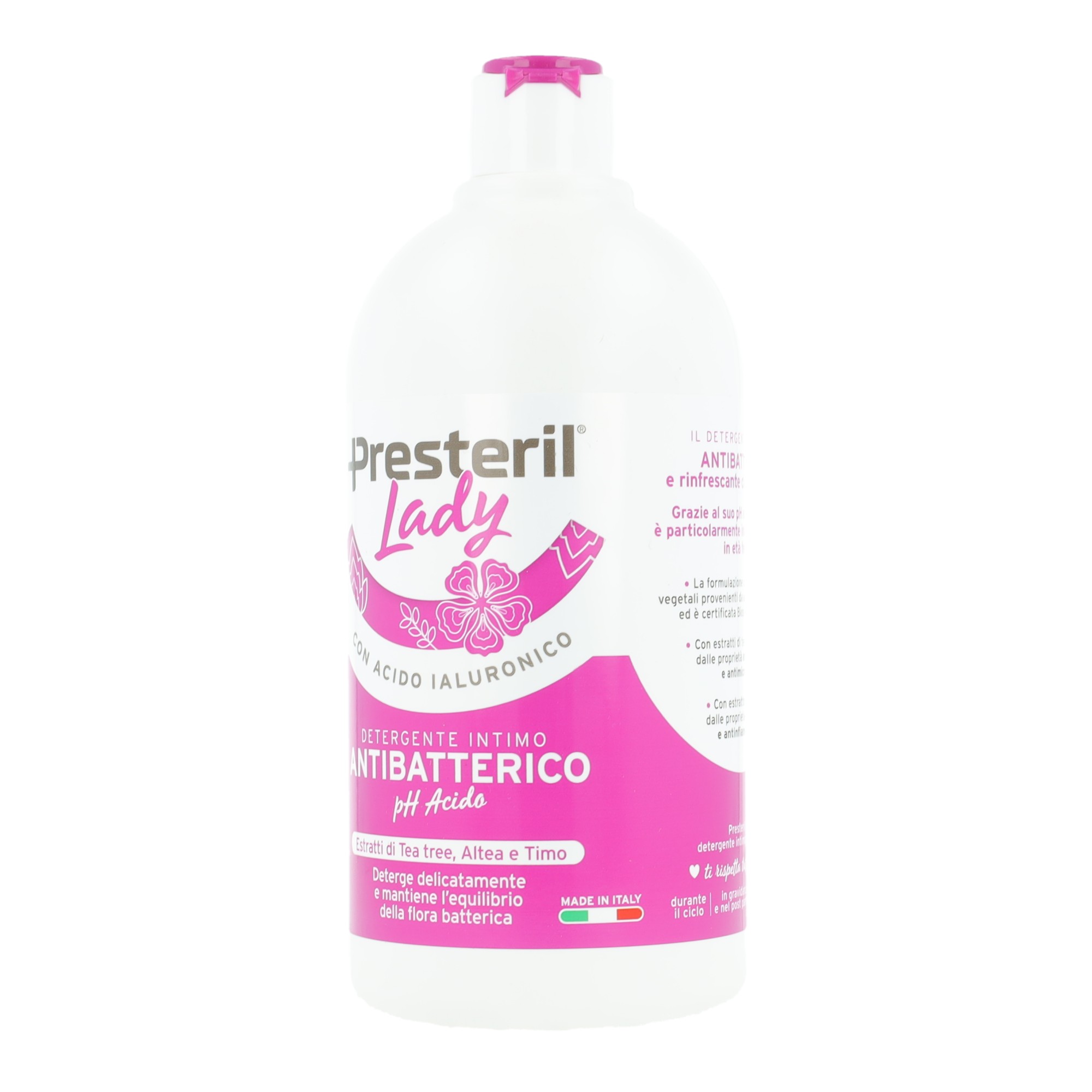 Lady presteril detergente intimo antibatterico/ph acido 500 ml