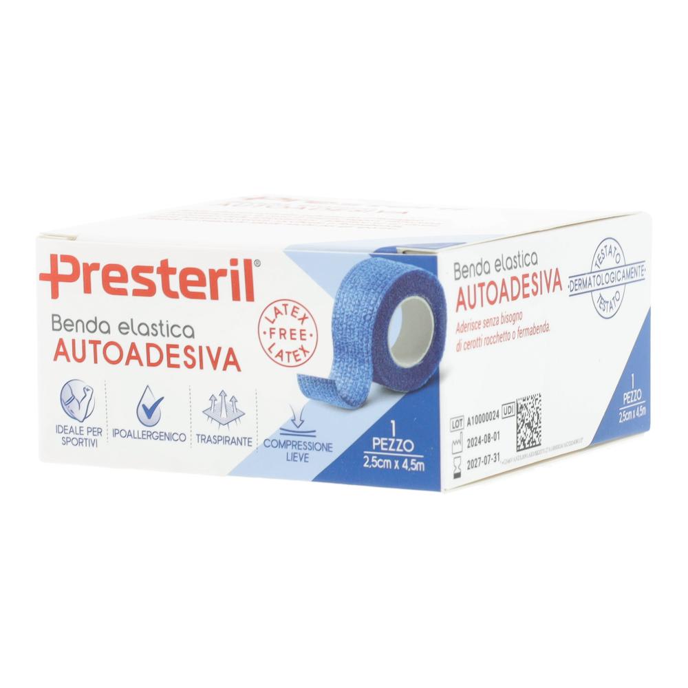 Benda elastica autoadesiva latex free presteril cm 2,5x4,5 m tesi blu