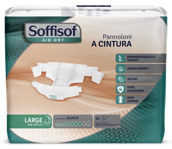 Pannolone mutandina a cintura super soffisof l 15 pezzi