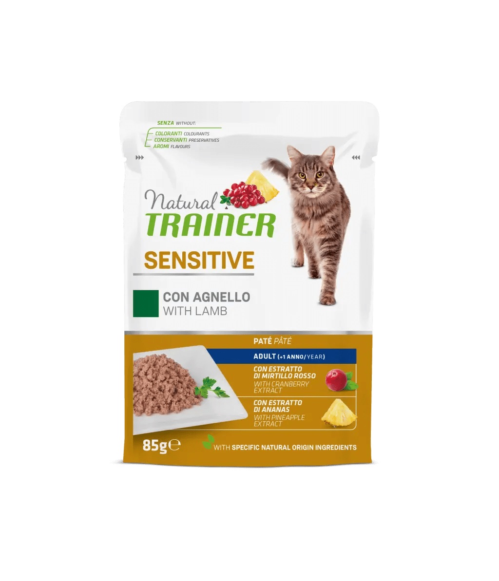 Trainer Gatto Natural Sensitive Agnello 85 Gr
