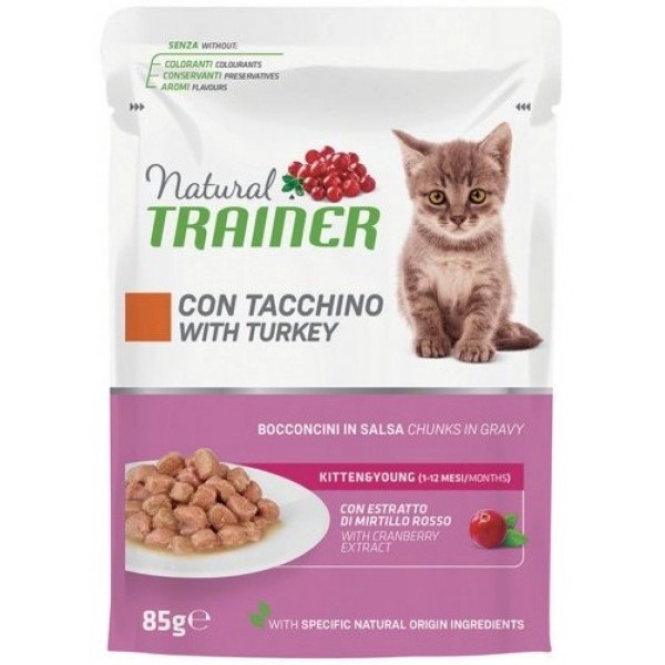 Trainer Gatto Natural Kitten&Young Tacchino 85 Gr Temporaneamente Mancante Dall'Azienda Produttrice