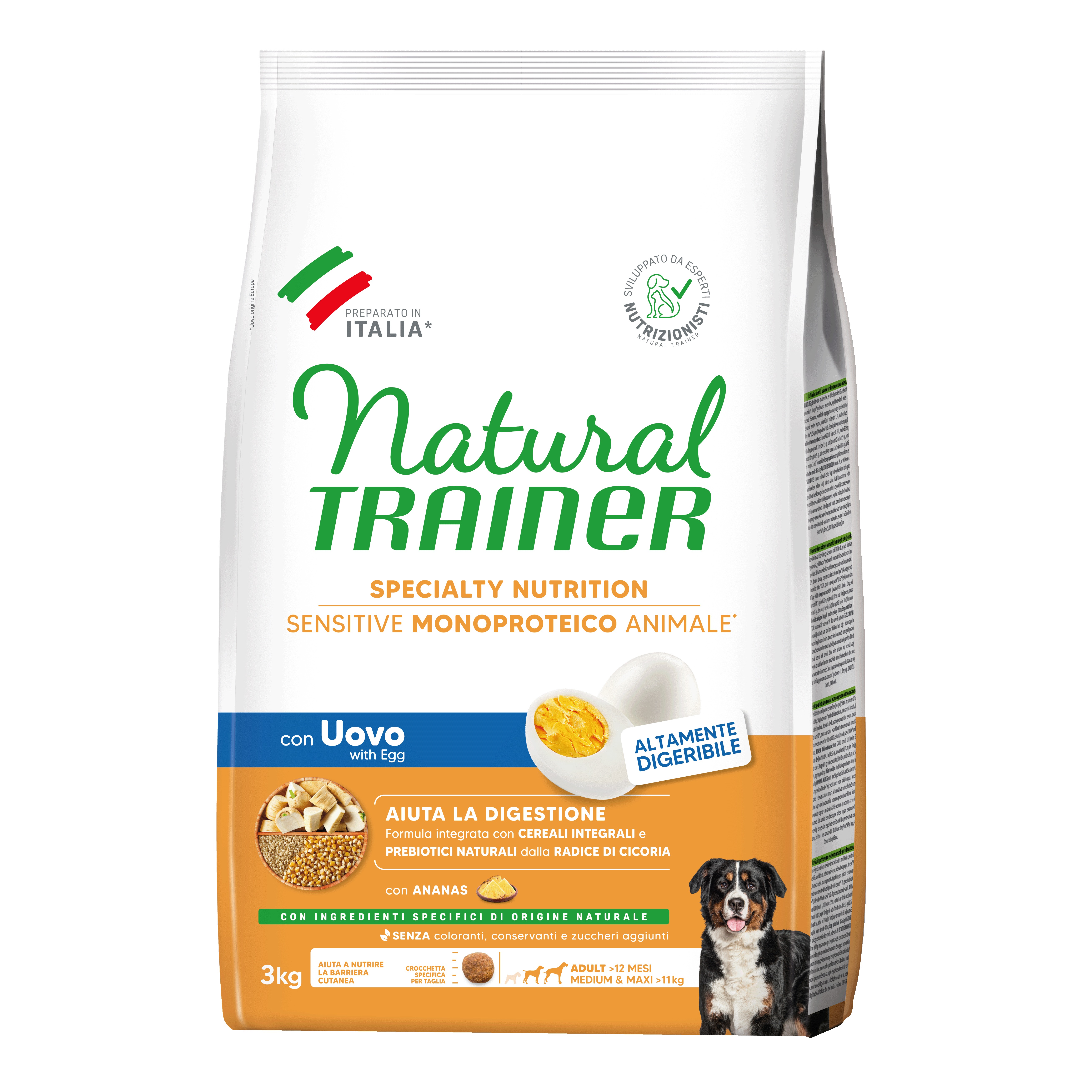 Trainer Cane Natural Sensitive Adulto Medium&Maxi Uovo & Cereali Integrali 3 Kg - 8059149428178