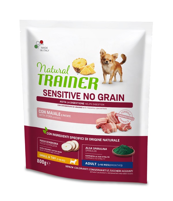 Trainer Cane Natural Sensitive No Grain Adulto Mini Maiale 800 Gr