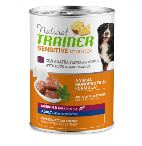 Trainer Cane Natural Sensitive Adulto Medium&Maxi Anatra & Cereali 400 Gr