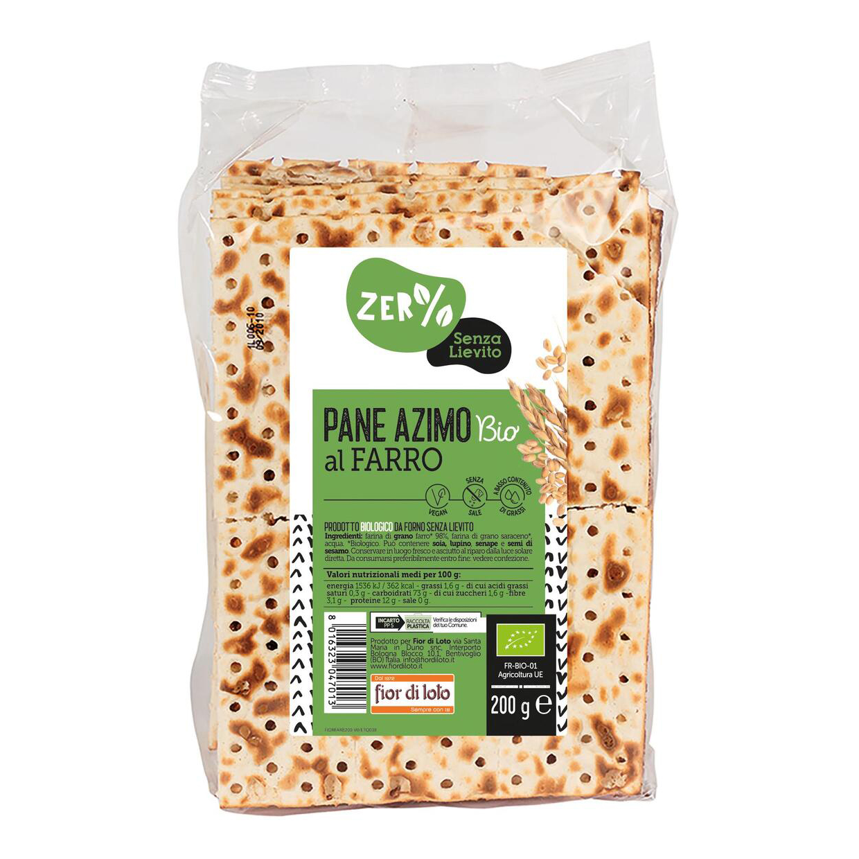 Biotobio - Zer% Lievito Pane Azzimo Di Farro 200 G - Immagine 3