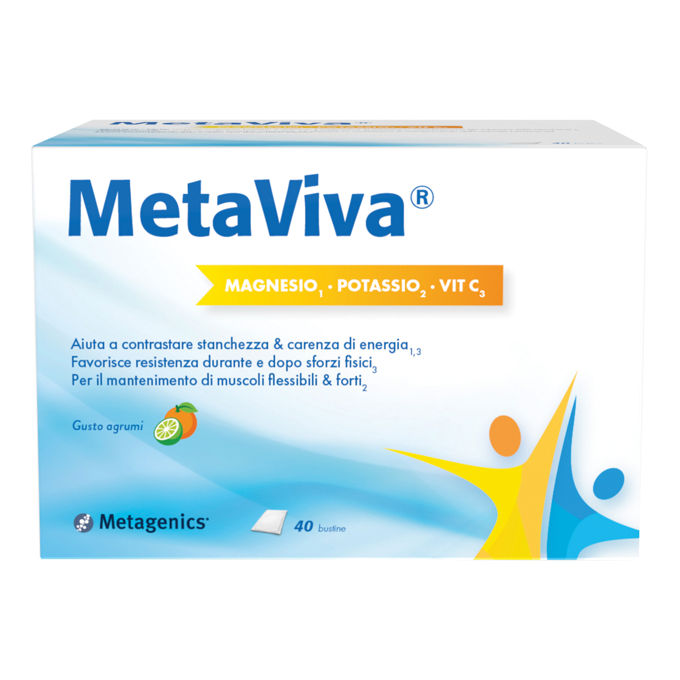 Metaviva magnesio/potassio/vitamina c 40 bustine